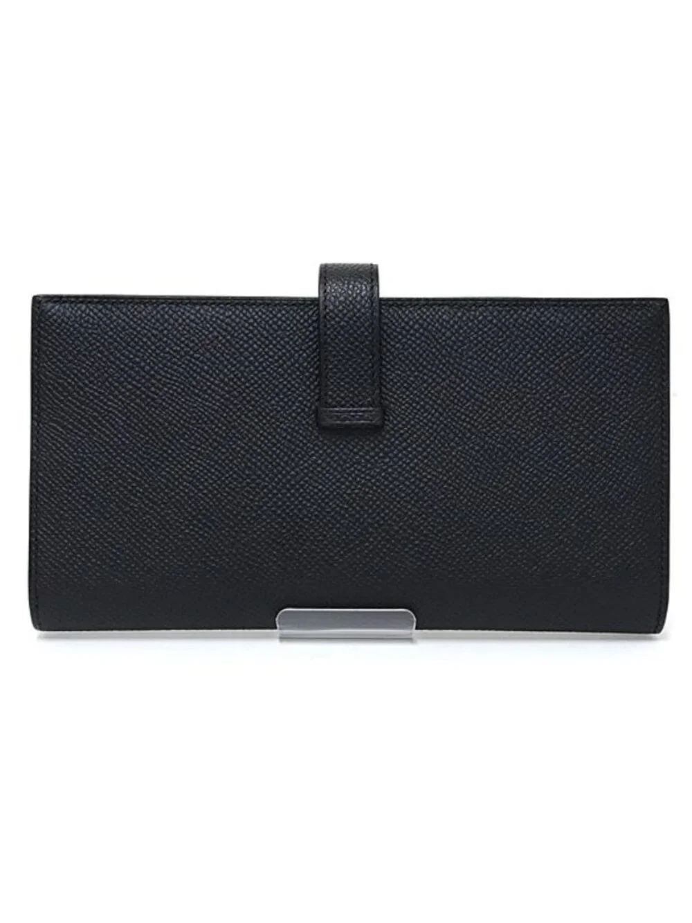 Hermes Bearn Soufflet Monochrome Wallet Veau Madame So Black